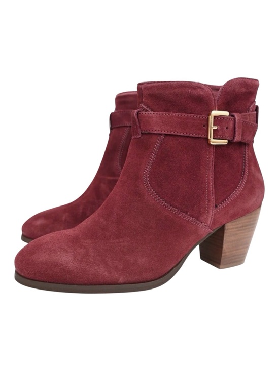 Diba Shoes - Diba Burgundy Suede Ankle Boots with Buckle Detail Size 7 NWOB